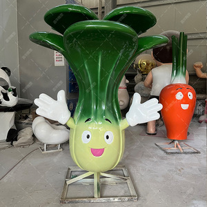 Sculpture d'extérieur en fibre de verre de légumes de dessin animé, à poser au sol, décoration végétale faite à la main - Product Image 1