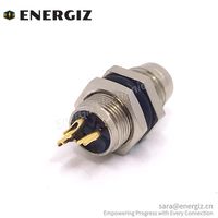 Adaptateur de borne de circuit imprimé EnerGiz Electronics M8, connecteur circulaire mâle frontal à 3 broches, TPU/PA, contacts en laiton plaqué or, droit