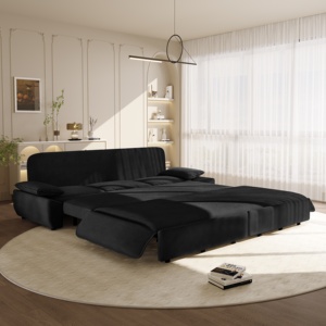 Canapé-lit convertible moderne 3-en-1 en velours côtelé, taille King (94,5 po), pour chambre et appartement - Product Image 1