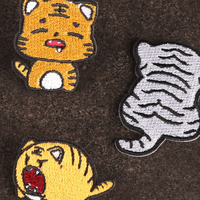 Mascotte tigre patch autocollant tigre animal brodé patch pour chapeau sac vêtement femme homme