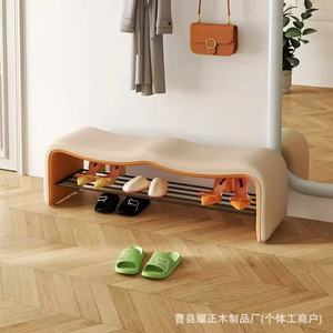 Italian-style light luxury home <b>shoe</b> bench at the entrance, <b>shoe</b> <b>rack</b>, bed end bench, long sofa bench, and entryway <b>shoe</b> bench. - Product Image 3