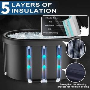 Große Ovale Faltbare Badewanne Eisbadewanne für den Innen- und Außenbereich Freistehende Home-SPA Tragbare Ovale Eisbadewanne - Product Image 6