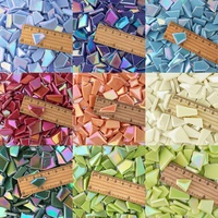 Toptan Düzensiz Yanardöner Geri Dönüştürülmüş Cam Parçaları Toplu DIY Sanat Mozaik El Sanatları Fayansları Ev Dekorasyonu İçin