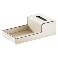 Boîte de rangement multifonctionnelle haut de gamme en cuir durable, faite à la main, organiseur de mouchoirs rectangulaire moderne pour la maison, le salon, le bureau