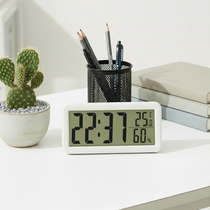 Orologio Elettronico LCD Sottile, Sveglia Digitale Silenziosa e Intelligente con Display Temperatura/Umidità e Batteria, per Camera da Letto e Ufficio - Product Image 4