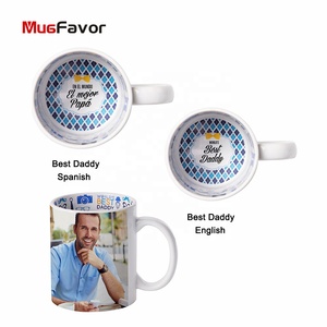 Tasses colorées en céramique pour la journée des pères, autocollant mdécal-ef, accessoire personnalisé à Sublimation, 11 oz, pour café, idée cadeau, pièces - Product Image 5