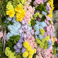 Ensemble de piliers de fleurs artificielles à double hauteur pour douche nuptiale, fête d'anniversaire, toile de fond photo, décoration florale