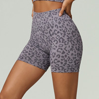 Shorts de yoga taille haute rehausseurs de fessiers trois-quarts, vêtements de sport fitness et course, imprimé léopard 3D, pour le yoga