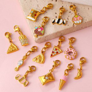 Non Tarnish 14k 18k Gold Plated 316L Stainless Steel Pendant Foot Candy Charms for Necklace <b>Bracelet</b> Jewelry Making - Product Image 1