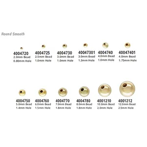 Perline distanziali in oro 14 carati Premium per componenti di gioielli che producono perline riempite in oro