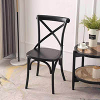 Chaise empilable en résine à dossier croisé, style ferme classique, aspect bois, durable, pour adultes, idéale pour traiteur, mariages et événements