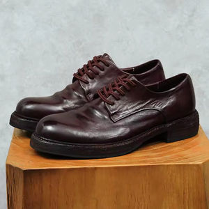 Zapatos Oxford de Cuero de Grano Completo Duraderos para Hombre - Calzado Formal de Negocios, Antiarañazos y con Puntera Reforzada para Bodas y Trabajo - Product Image 3