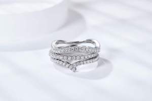 1.3mm <strong>Top</strong> D Moissanite White Gold Rhodium Plated Silver Engagement <strong>Ring</strong> Diamond Wedding <strong>Finger</strong> Simple <strong>Rings</strong> - Product Image 6