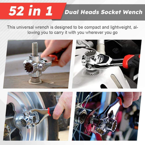 Zhixin 52 trong 1 đầu kép ổ cắm <span class=keywords><strong>wench</strong></span> 360 độ xoay đầu phổ cao su xử lý đa chức năng công cụ để sửa chữa - Product Image 5