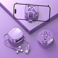 Câble de stockage rétractable 3 en 1 USB Type C multi-ports de charge avec câble de chargeur de support de téléphone vente en gros