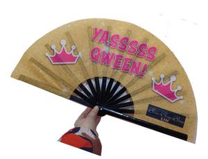 Éventails pliants à claquer de Noël, 33 cm, en polyester et plastique, avec manche en bambou, à peindre, blanc et noir, en vrac - Product Image 2