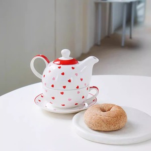 MSH una tazza <span class=keywords><strong>rossa</strong></span> e una <span class=keywords><strong>teiera</strong></span> di Set da tè pomeridiano in ceramica Set love brocca Souvenir <span class=keywords><strong>teiera</strong></span> - Product Image 1