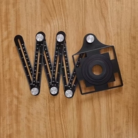 PMS Règle de mesure multi-angles en alliage d'aluminium à six plis Règle de positionnement pliante en aluminium Localisateur de trous de carreaux Angle universel