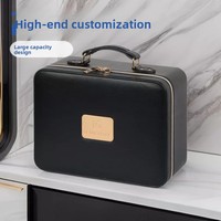 Trousse de Maquillage Personnalisable en PU 20-35L, Design Élégant, Poignée Souple, Fermeture Éclair, Polyvalente, Portable, Professionnelle pour le Nail Art