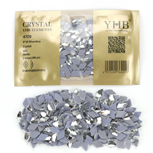 YHB Brillantin Kristall Nagelcharms Flache Rückseite Hotfix Rhombus-förmige Strass-Steine für Schuhe, Taschen, Handys, Stoffe und Kleidung - Product Image 1