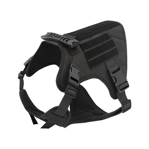 เสื้อกั๊กยุทธวิธีสำหรับสัตว์เลี้ยง สายจูงสุนัข ไนลอนสีดำ สายรัดอก อุปกรณ์ฝึกสุนัข K9 สำหรับกิจกรรมกลางแจ้ง - Product Image 4