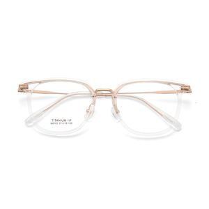 Lunettes de vue ovales Danyang M6163 avec monture intégrale, verres en acrylique, antidérapantes, unisexes, monture en titane TR dorée - Product Image 2
