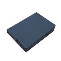 Carnet en cuir PU noir avec logo personnalisé, bords noirs, journal de luxe minimaliste à couverture rigide pour cadeau d'affaires