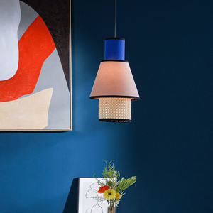 Lustre en rotin Salon Simple Moderne Créatif Personnalité <span class=keywords><strong>Tissu</strong></span> Hôtel Japonais Restaurant Pendentif Lumière - Product Image 4