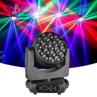 Lampe de shampooing d'activité à diode électroluminescente Halo 19X15W RGBW 4IN1 DMX 512 Zoom, utilisée pour l'éclairage de scène de fête.