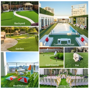 Bền Tổng hợp cỏ Turf Thảm cuộn sinh thái thân thiện màu xanh lá cây cỏ nhân tạo cuộn cho sân chơi ngoài trời cảnh quan - Product Image 4