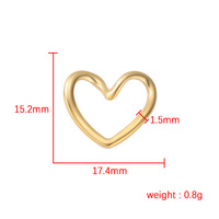 Coeur Bijoux Pendentif Diy Acier Inoxydable 18k Plaqué Or Charme Personnalisé Collier Pendentif Pour Collier Boucles D'oreilles Faire En Gros
