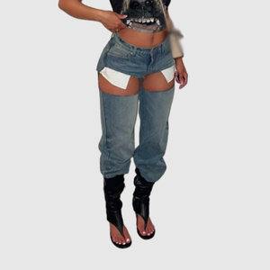 Nouvelle Collection Automne : Jean Femme Taille Basse Délavé et Déchiré à la Main, Style Urbain Tendance - Product Image 2