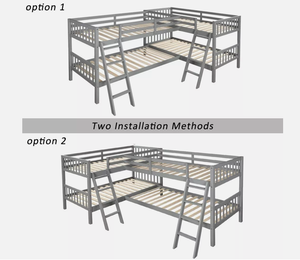 Litera doble en forma de L para <span class=keywords><strong>4</strong></span> niños y adolescentes, muebles para el hogar - Product Image 4