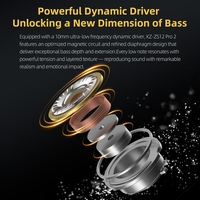 KZ ZS12 PRO 2 FPS Gaming HiFi Hybrid Drive Golden Acoustic Ratio In-Ear Headset Berkabel Earphone Berkabel Earbuds