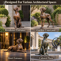 Sculpture de chien réaliste en bronze, moulée à la cire perdue, statue animale personnalisée, décoration extérieure durable pour jardin, cour, entrée d'hôtel