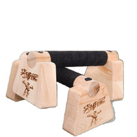 Barres de pompes robustes antidérapantes, équipement de fitness portable, paire de barres de pompes en bois