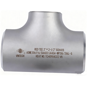 Giảm TEE Việt Nam ASME b16.9 A/sa403 304/304L 316/316L Ống phù hợp 1/2 "-12" áp lực cao thép không gỉ bề mặt nhẵn - Product Image 1
