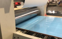 Machine à travailler le bois, machine à plastifier les feuilles d'acrylique haute brillance avec colle PET PUR / ligne de plastification compacte
