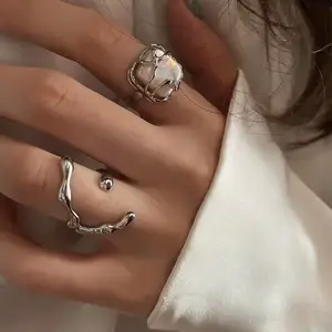 DQ8137R Moonlight Forest Natural Pearl Ring 925 Sterling Silver Ring Women Fashion Natural Pearl Ring Fashion Jewelry