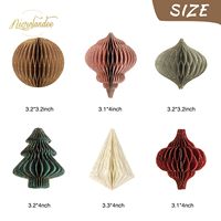 Décorations de fête de Noël 3D Mini paillettes bord papier nid d'abeille lanterne ornements suspendus pour arbre de noël fête du nouvel an