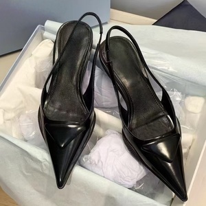 Chaussures en cuir véritable sexy de haute qualité pour filles pour l'été Marque originale Designer Chaussures à talons aiguilles argentées pour femmes - Product Image 3