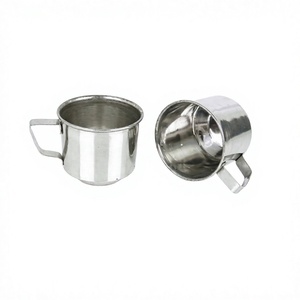 Mug isotherme en acier inoxydable à double paroi avec poignée, design minimaliste, 250 ml, réutilisable, anti-fuite, écologique, pour le camping - Product Image 1