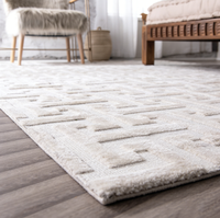 Tapis doux de haute qualité en gros, couleur blanc ou beige, tapis en laine et soie, tapis tufté, tapis pour salon, grand format