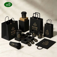 Ensemble d'emballages de café personnalisés VVG OEM ODM, porte-sacs en papier à double paroi, gobelets en papier personnalisés pour les cafés, les chaînes de magasins de bubble tea