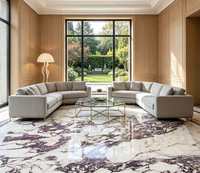 Marbre Calacatta Viola poli, grande dalle, veine violette, marbre blanc pour murs, sols et comptoirs intérieurs de villas et d'hôtels