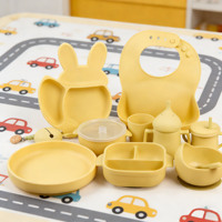 Ensemble d'alimentation pour bébé en silicone sans BPA, personnalisable en gros, facile à nettoyer, avec bavoir, assiette, bol et vaisselle pour accessoires de bébé