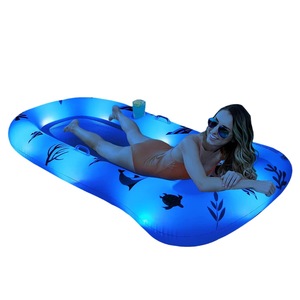 Chaise flottante gonflable à bouée lumineuse à LED <span class=keywords><strong>avec</strong></span> télécommande Matelas de <span class=keywords><strong>plage</strong></span> amusant pour les fêtes - Product Image 1