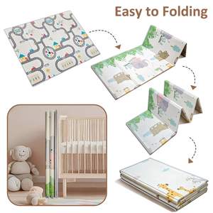 משטח פעילות מתקפל, עמיד למים, נגד החלקה, נייד לתינוקות וילדים בגילאי 5-7, עשוי פלסטיק PE בעובי 1 ס\\\"מ - Product Image 4