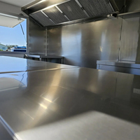 Food Truck en Aluminium Entièrement Équipé 4m/13.12ft, Cuisine Mobile Remorquable pour Traiteur BBQ avec Friteuse et Service de Confiseries