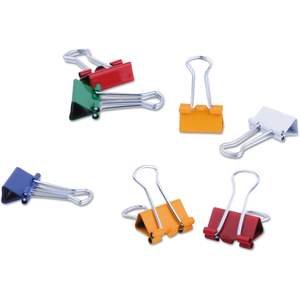 UNV31028 Boîte de rangement universelle pour pinces de reliure, petites, assorties (40/paquet), pinces à ressort en métal pour usage bureautique, aimants en acier - Product Image 4